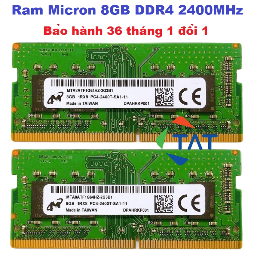 Ram Laptop 8GB DDR4 2400MHz Micron - Bảo Hành 36 tháng 1 đổi 1