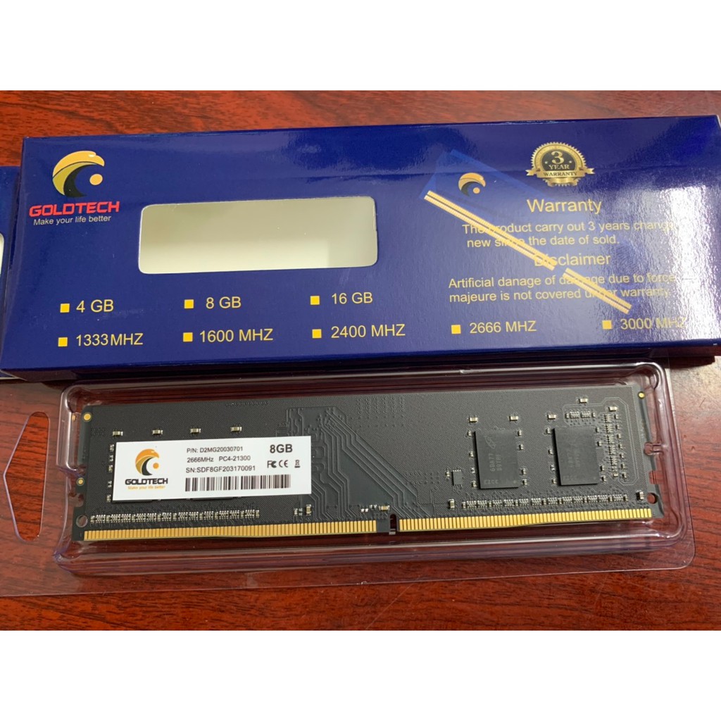 RAM PC Goldtech 8GB DDR4 Bus 2666 MHz hàng mới bảo hành chính hãng 36 tháng | BigBuy360 - bigbuy360.vn