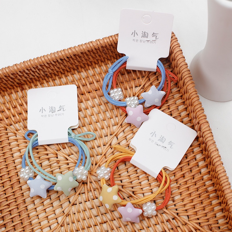 Dây cột tóc đính hạt đơn giản dễ thương cho nữ