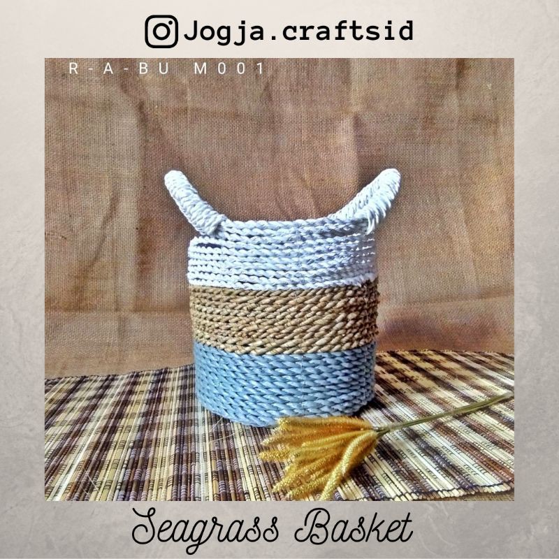 Giỏ cỏ biển Mini 19cm M002|Bình hoa|Vỏ bọc nắp nồi tiện dụng|Trang trí|Đạo cụ chụp ảnh chất lượng cao|Trang trí nhà cửa|Thùng chứa