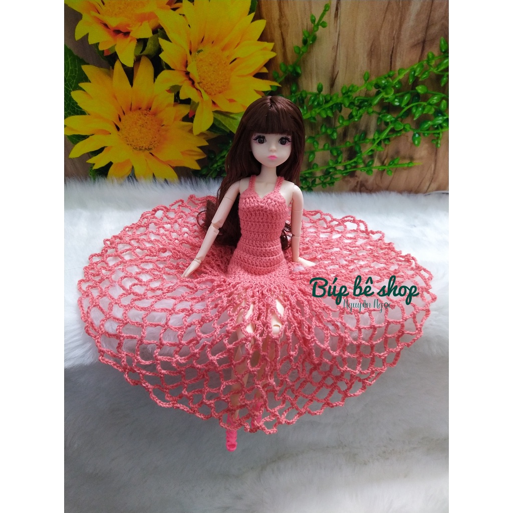 Váy len kiểu lưới xòe cho búp bê barbie, búp bê 30cm