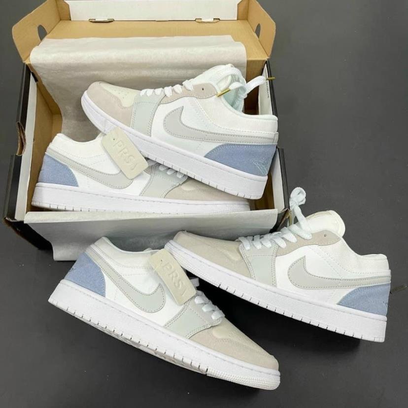 Giày Thể Thao𝐉𝐨𝐫𝐝𝐚𝐧 Xám Xanh Paris Cổ Thấp, Giày Sneaker JD Low Xám Gót Xanh Nam Nữ Mới Nhất - Full Box Bill