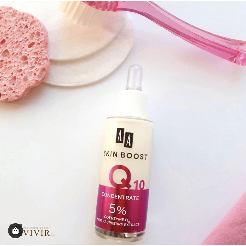 Serum trẻ hóa da và mờ nếp nhăn AA Skin Boost Q10 Concentrate của AA COSMETICS Ba Lan