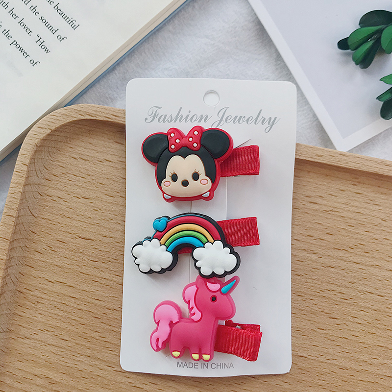 Set 3 Kẹp Tóc Hoạt Hình Đáng Yêu Cho Bé