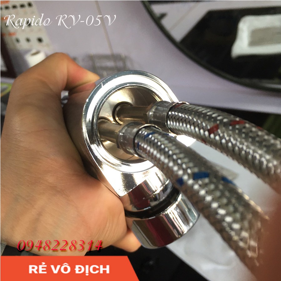 Vòi rửa Rapido bát đồng mạ crom cắm chậu nóng lạnh cao cấp