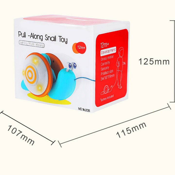 Ốc sên phát sáng phát nhạc vui nhộn dễ thương có thể dắt đi dạo đi chơi