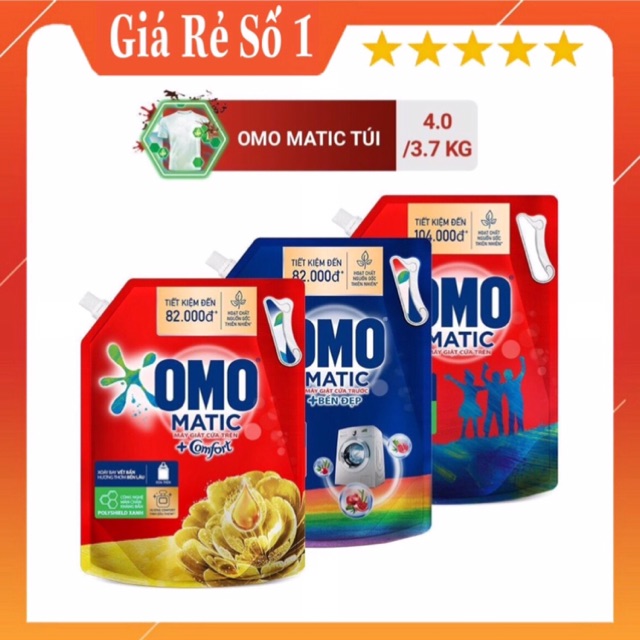 Nước Giặt OMO Matic Túi 3.7kg/4kg