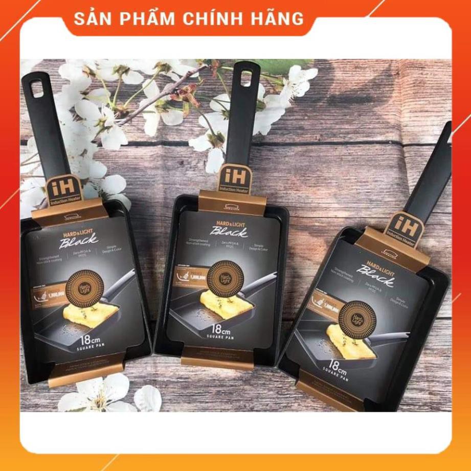 [HÀNG SIÊU TỐT]  Giá rẻ sập sàn! Chảo nhôm chống dính Hard & Light Black chữ nhật 18cm LHL5186IH - chảo rán trứng