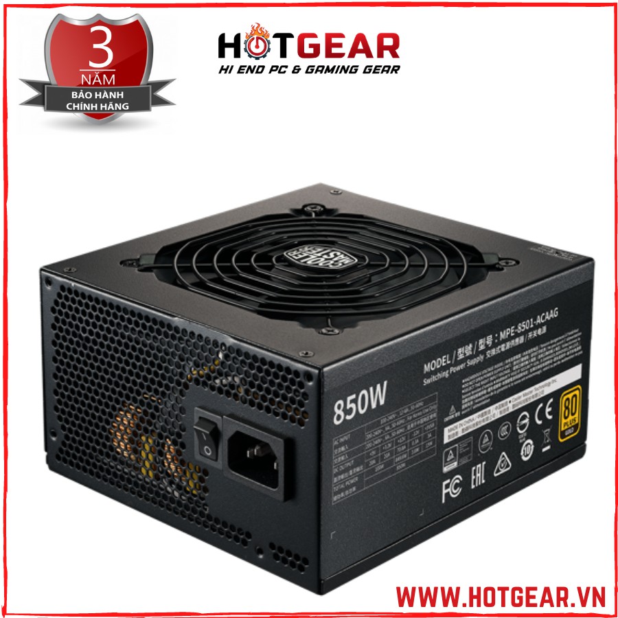 Nguồn máy tính Cooler Master MWE GOLD V2 FM 850W ( 80 Plus Gold/Màu Đen/Full Modular)