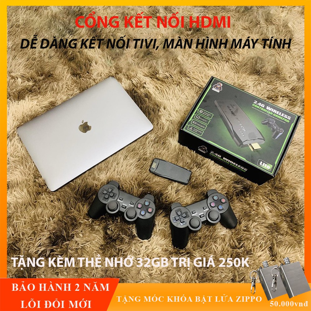 Máy chơi game cầm tay tích hợp 3500 trò chơi 4K, cổng HDMI cùng tay cầm không dây cho hình ảnh và âm thanh sống động.