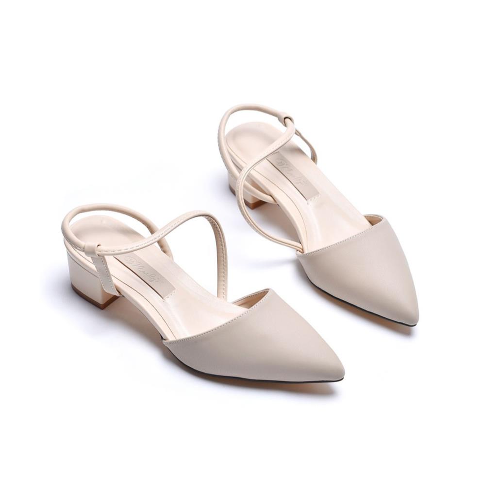 S01 Giày sandal gót thấp họa tiết Merly 1047