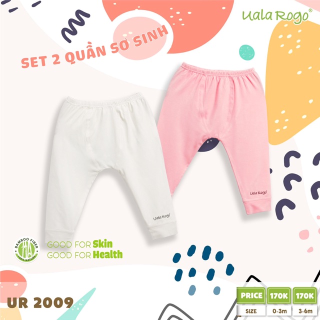 Set 2 quần sơ sinh Uala Rogo