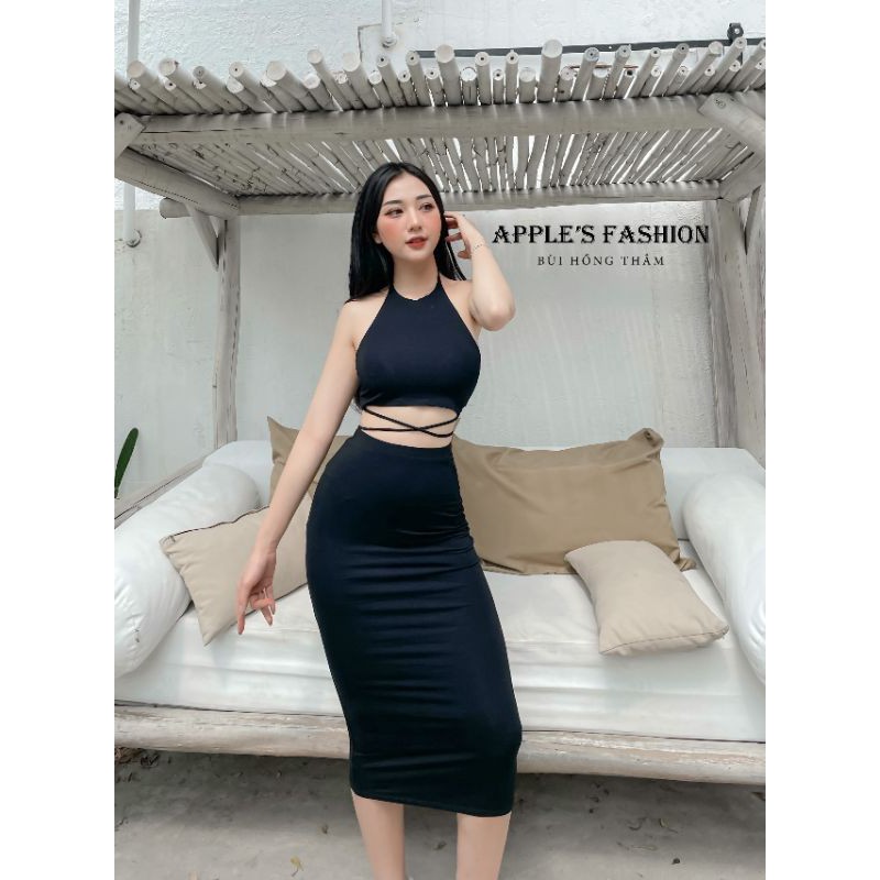 Set body dây cột đen nude