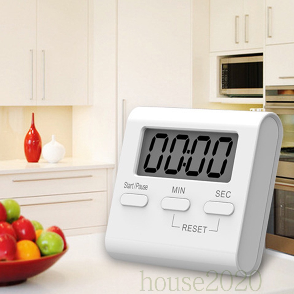Đồng hồ đếm ngược thời gian nấu ăn màn hình LCD màu trắng 2020
