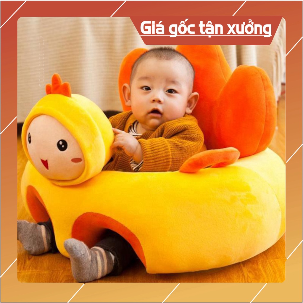 Ghế tập ngồi, ăn dặm hình thú nhồi bông cho bé, trẻ em sơ sinh cao cấp siêu cute nhiều màu được chọn mẫu (có bông sẵn) .