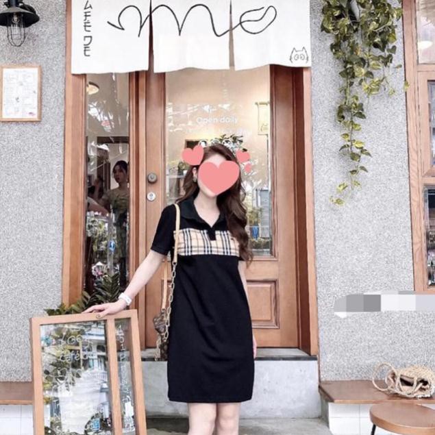 Oder Váy cổ đức phối kẻ