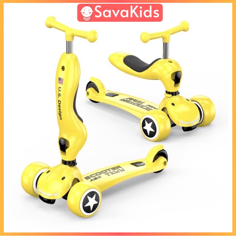 Xe Trượt Scooter - Scooter And Ride Cho bé Tặng Kèm Chong Chóng Và Stiker SAVAKIDS