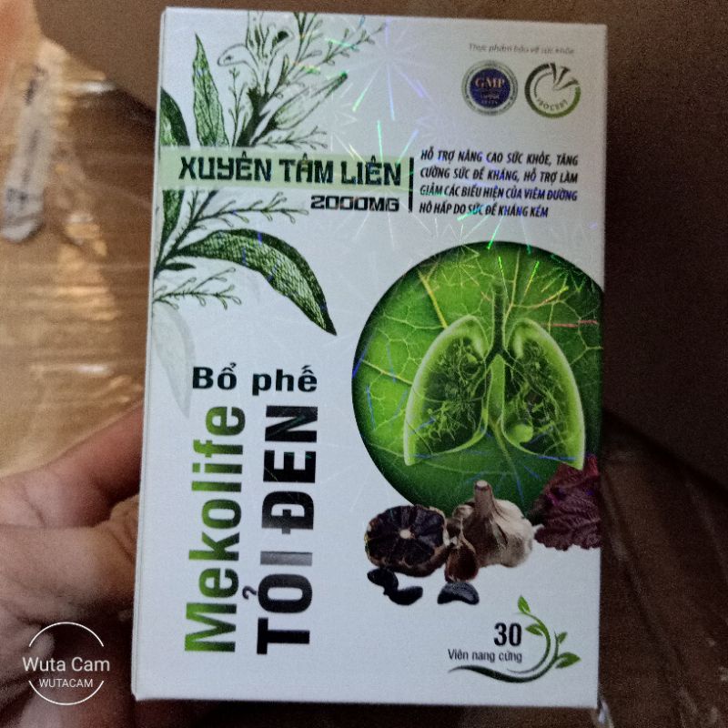 Viên uống thảo mộc xuyên tâm liên mekolife tỏi đen lọ 30 viên CHÍNH HÃNG