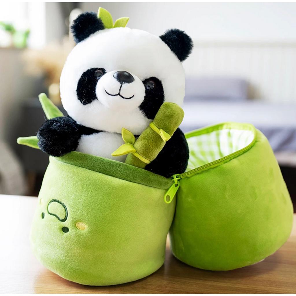 Hot!Gấu Trúc Nhồi Bông 2 Trong 1 Dễ Thương, Gấu Trúc Menglan, Gấu Trúc Huahua