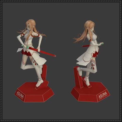Mô Hình Nhân Vật Asuna Trong Sword Art Online Bằng Giấy Độc Đáo