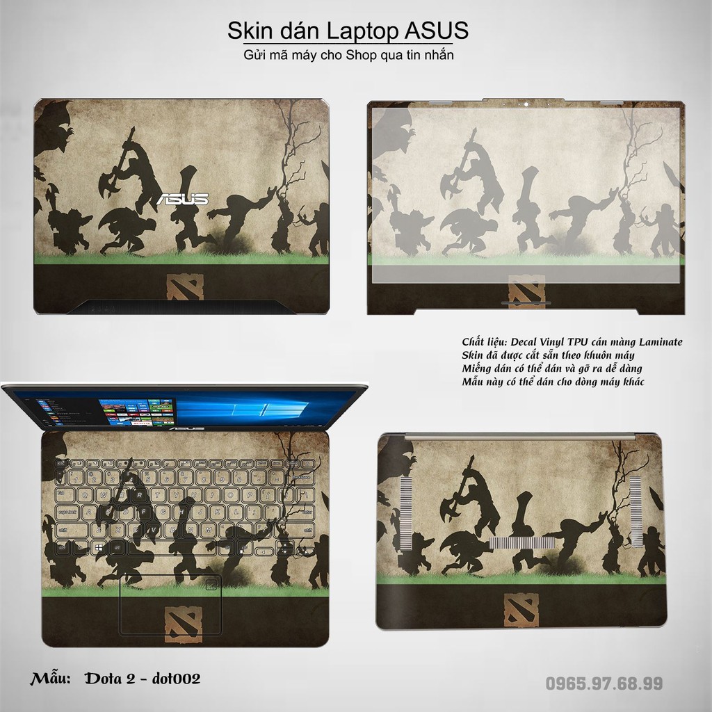 Skin dán Laptop Asus in hình Dota 2 (inbox mã máy cho Shop)
