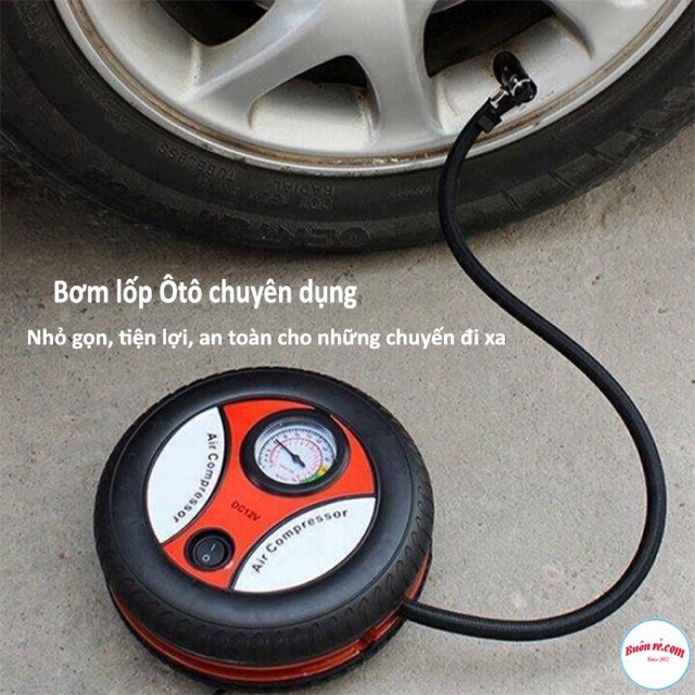 Bơm lốp ôtô 12V chuyên dụng hình bánh xe