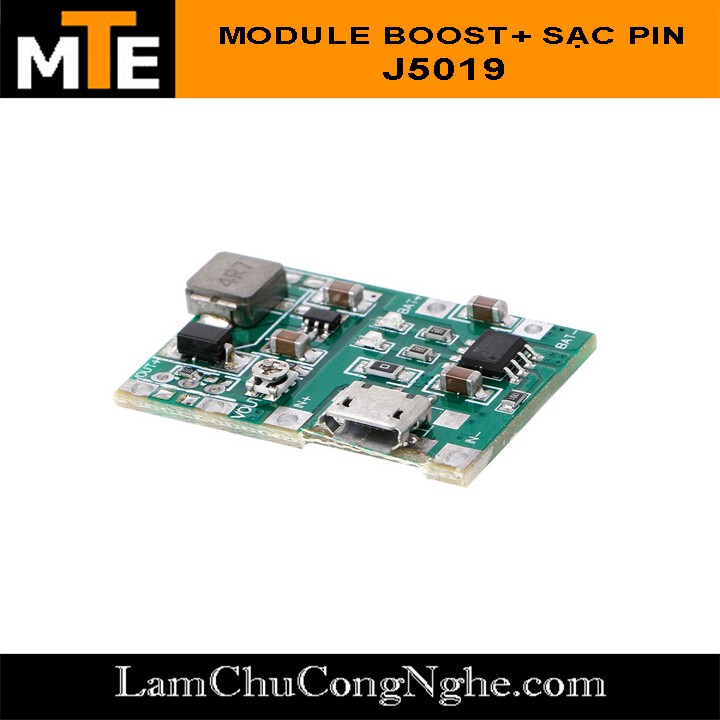 Mạch nguồn tăng áp 4.3-27V tích hợp sạc pin 18560 TA-J5019 - Module nguồn boost