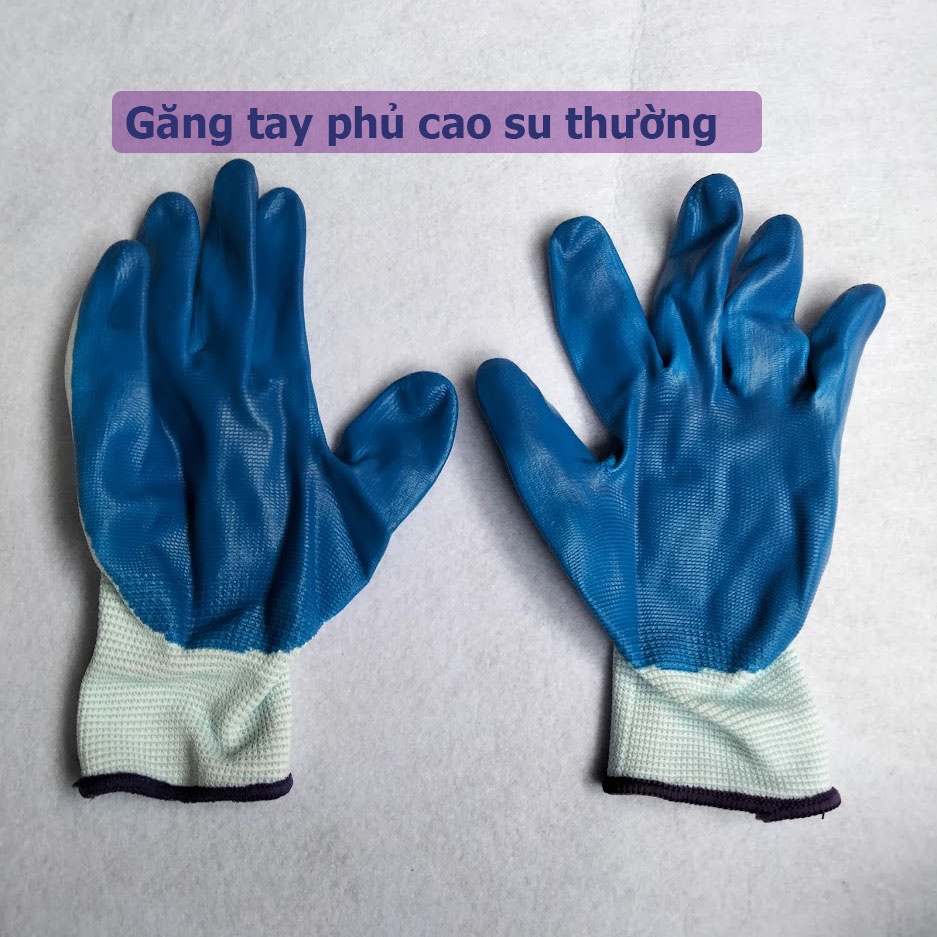 Găng Tay Phủ Sơn Xanh 388 (LOẠI DÀY) 1 mặt Bảo hộ lao động PU (Mua 10 tặng 2)