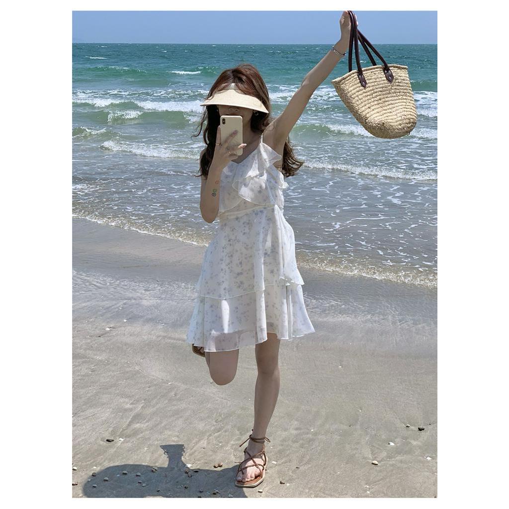 Đầm Chiffon Hoa Hai Dây Thời Trang Mùa Hè Kiểu Mới 63566