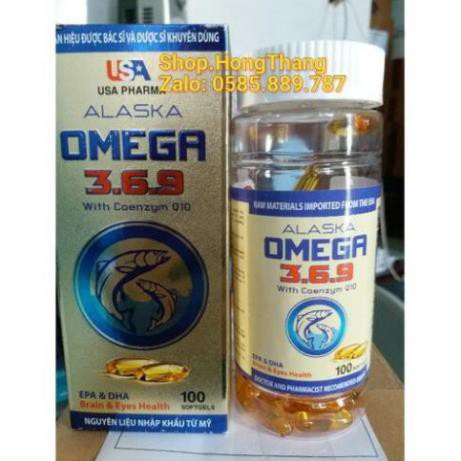 Dầu cá Alaska omega 369 Dùng cho người bị mắc bệnh tim mạch, cao huyết áp, xơ vữa động mạch 100 viên