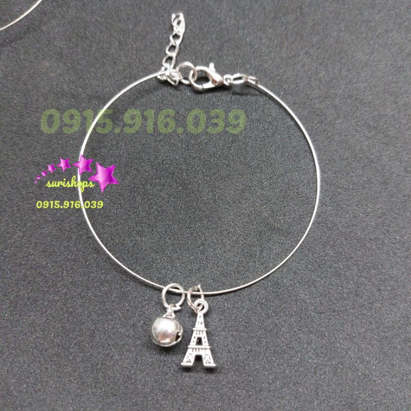 Vòng Tay Dạng Mảnh Phối Charm Có Chuông