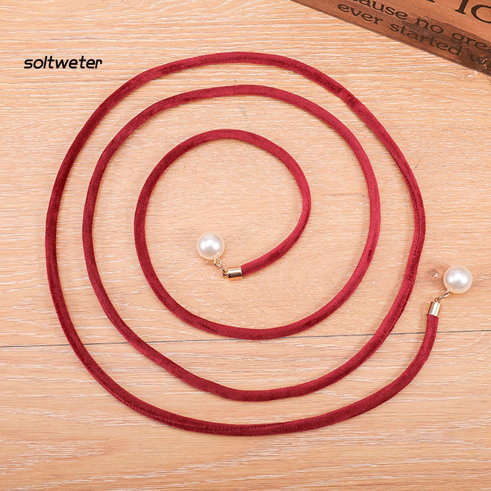 Dây thắt lưng đính ngọc trai nhân tạo thời trang cho nữ