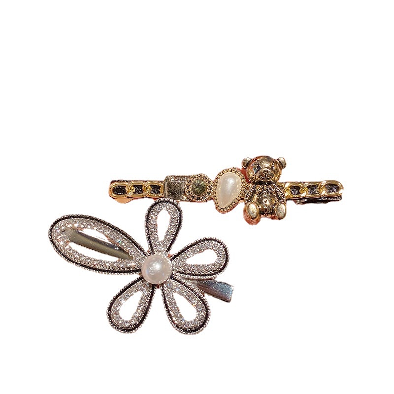 Kẹp Tóc Đính Đá Ngọc Trai Phong Cách Hàn Quốc Cho Nữ