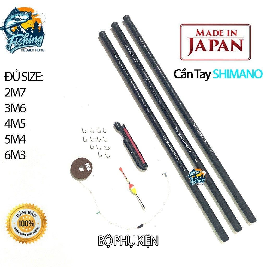 Cần Câu Tay SHIMANO Cacbon Cao Cấp - GIÁ SIÊU RẺ Đủ size 2m7-3m6-4m5-5m4-6m3