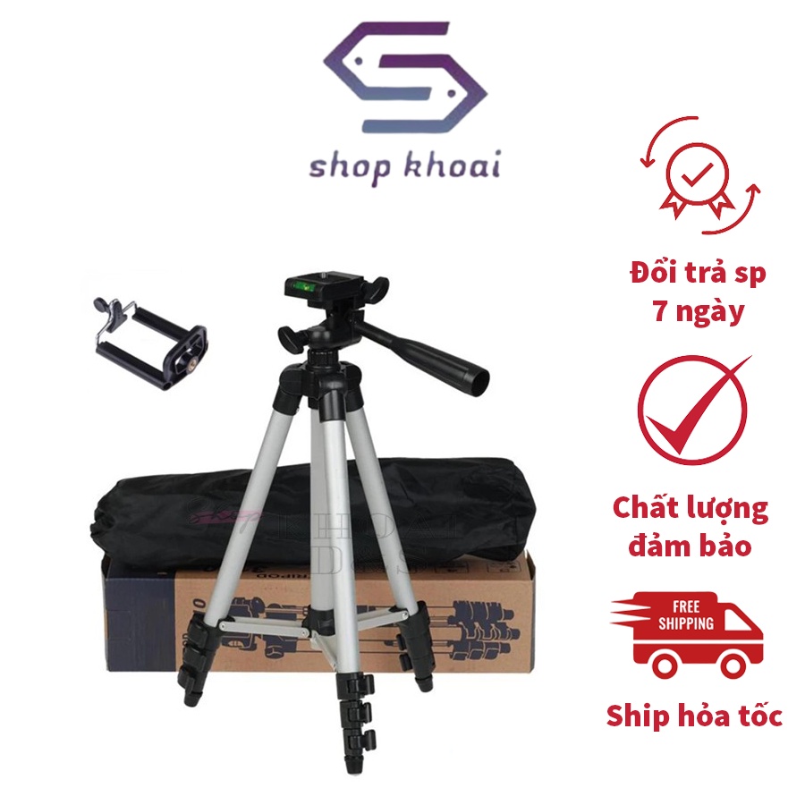 Gậy Chụp Hình Tripod 3 Chân - Điều Chỉnh Dễ Dàng, Gậy Nhẹ Nhàng Chắc Chắn Tiện Lợi Mang Đi Mọi Nơi - Bảo Hành 12 Tháng