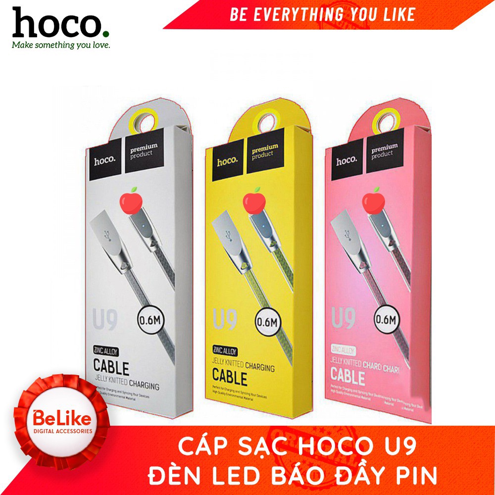 Cáp Sạc Nhanh Cho IPHoco U9 Chân Báo Led Khi Sạc Pin-Hàng BH 12 Tháng