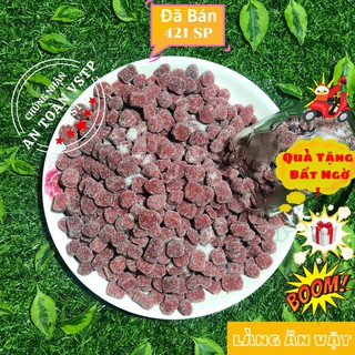 Kẹo dâu tây, mứt dâu tây 1kg Làng Ăn Vặt loại 1, đồ ăn vặt Đà Lạt, ngon bổ rẻ