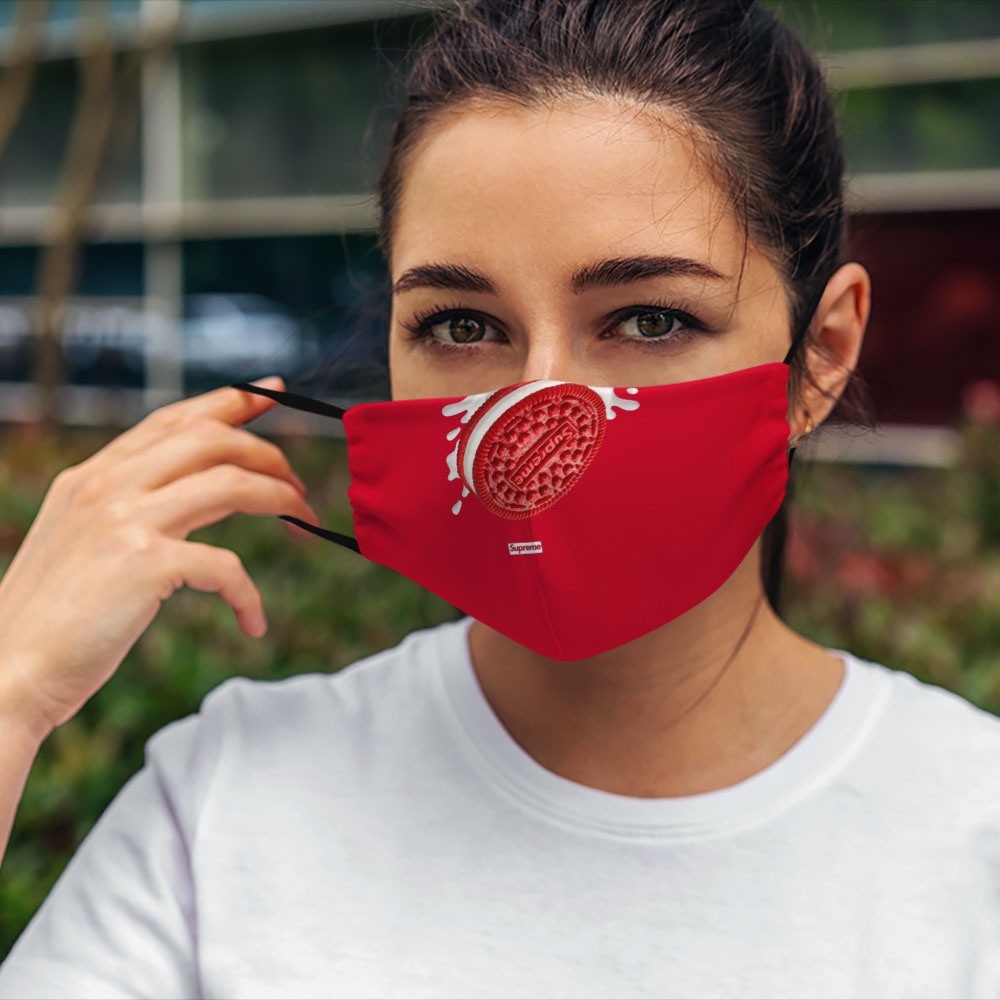 Khẩu trang nam nữ cute S.u.p.r.e.m.e_3460 CARTWELL vải poly cotton 100% ngăn bụi kháng khuẩn,bảo vệ toàn diện