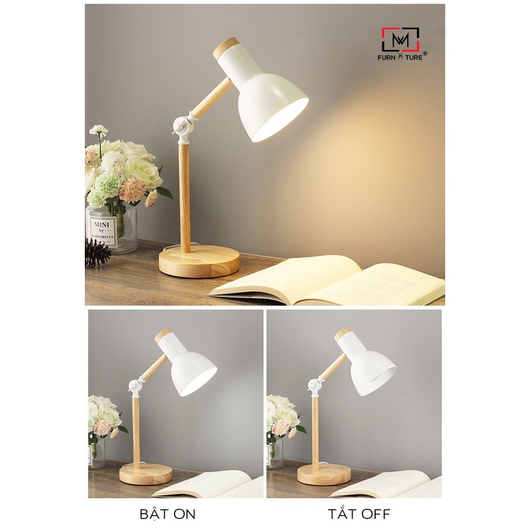Đèn bàn gỗ macaron nhiều màu trang trí bàn học bắc âu thương hiệu MW FURNITURE