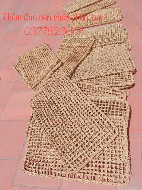 Thảm cói chữ nhật- decor, trải sàn, phông chụp cực xinh