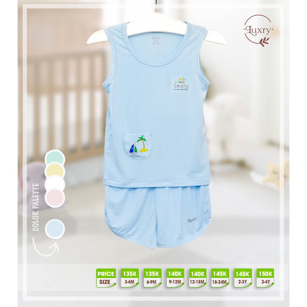 Bộ quần áo ba lỗ Luxry cho bé trai và bé gái - Ba lỗ mặc nhà mùa hè siêu mát -bộ sát nách chất thun sợi tre Luxry