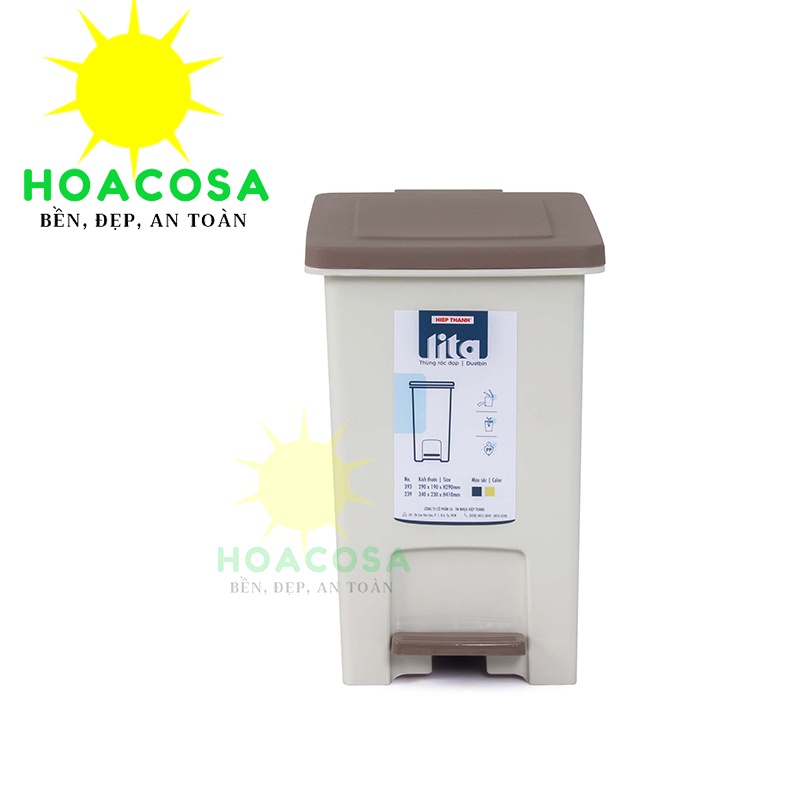 Thùng Rác Đạp Chữ Nhật Loại Nhỏ/Lớn  Lita Nhựa Hiệp Thành- Màu Đẹp, Hiện Đại, Tiện Dụng- Đô Gia Dụng Hoacosa.