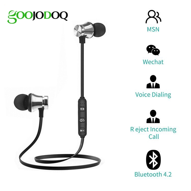 Tai nghe bluetooth 4.2 GOOJODOQ tích hợp micro kèm cáp sạc USB chống thấm nước