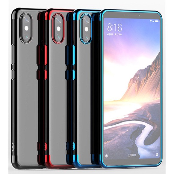 Ốp điện thoại trong suốt viền màu thời trang cho Xiaomi Mi Max 3 Redmi 6A 6 Pro