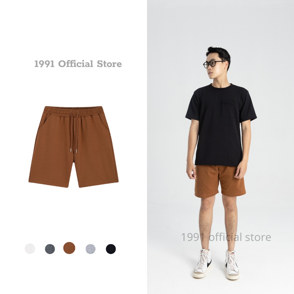 Quần Đùi Nam Unisex 1991 Official Store Quần short Basic chất liệu Da Cá Cotton xịn, thoải mái thoáng mát thời trang