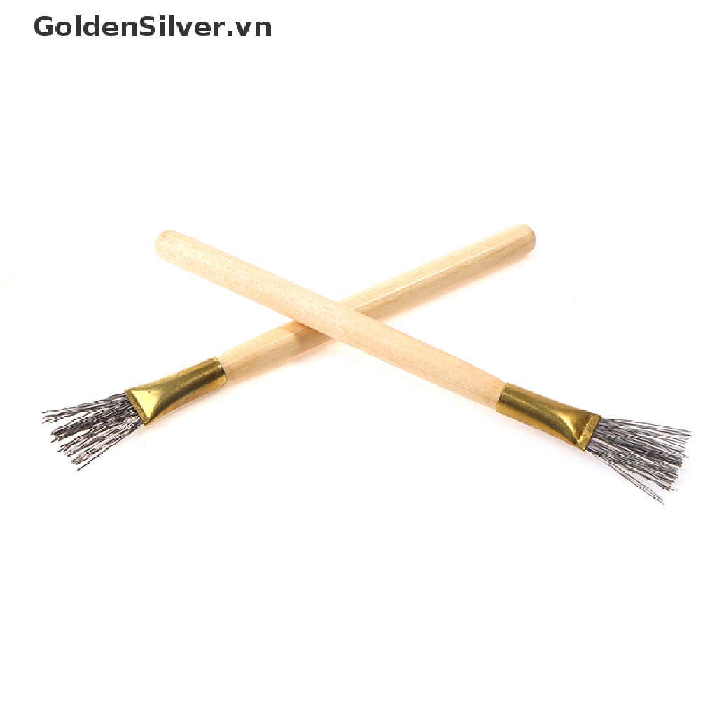 Set 2 Cọ Sợi Sắt Cán Gỗ Dày + Mỏng Chuyên Dụng Làm Đất Sét