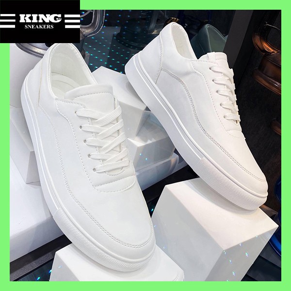 Giày Sneaker Nam thể thao màu trắng cổ cao cho học sinh phong cách Hàn Quốc 2021 - KHO GIÀY (KG23)