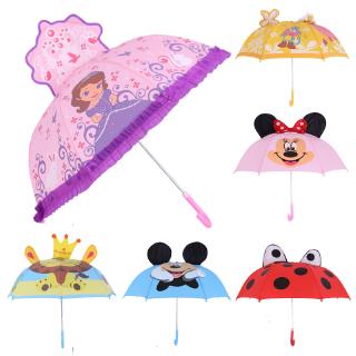 Dù Che Nắng Tay Cầm Dài Họa Tiết Hoạt Hình Công Chúa Cho Trẻ Mẫu Giáo