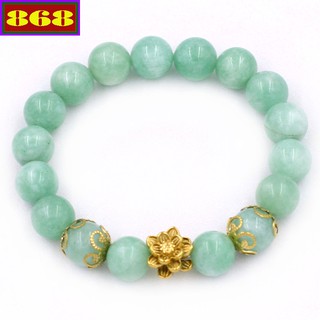 Vòng đeo tay ngọc 10 ly - Chuỗi hoa sen vàng VNPTHSBKV10