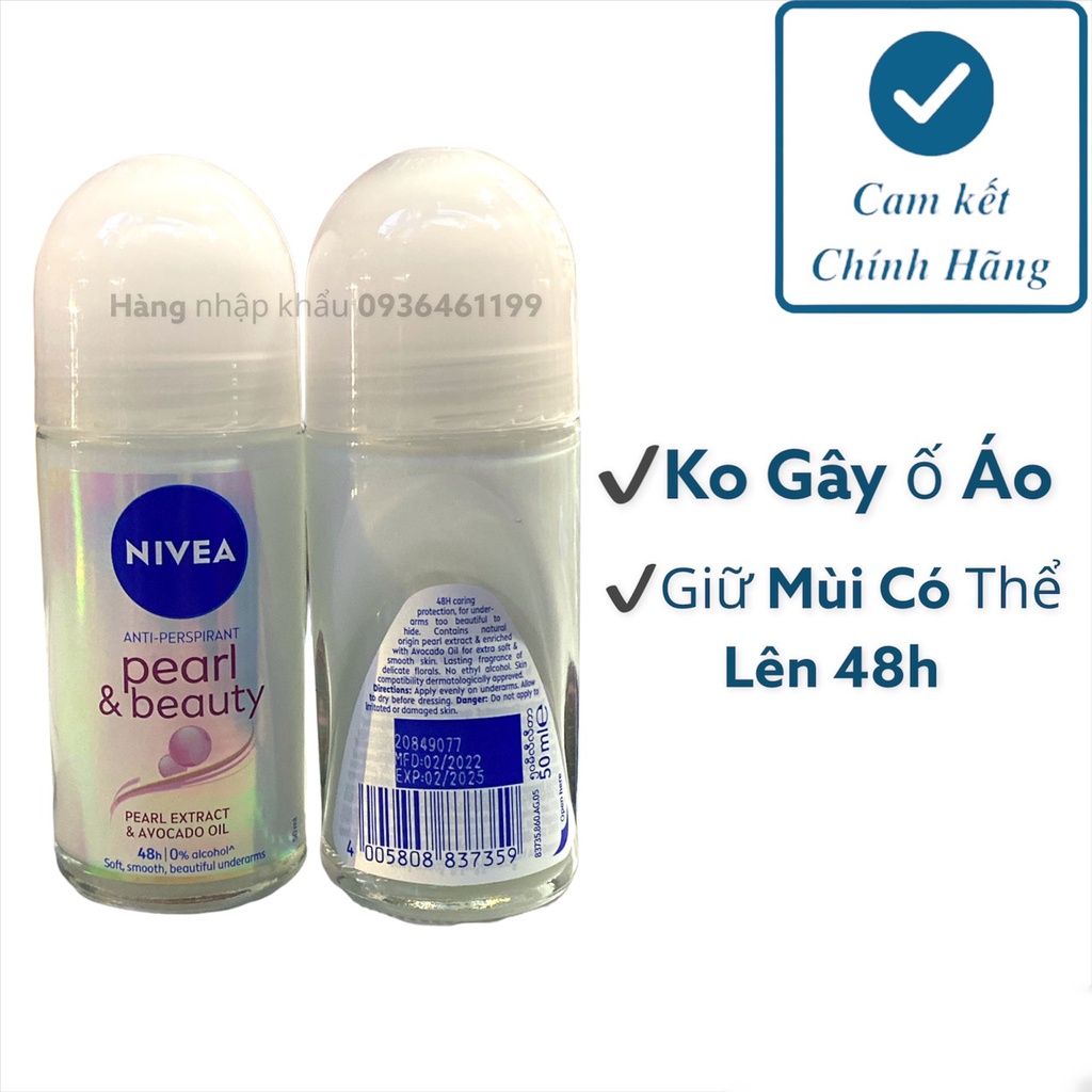 Lăn nách khử mùi Nữ nivea Ngọc trai của Đức loại to 50ml